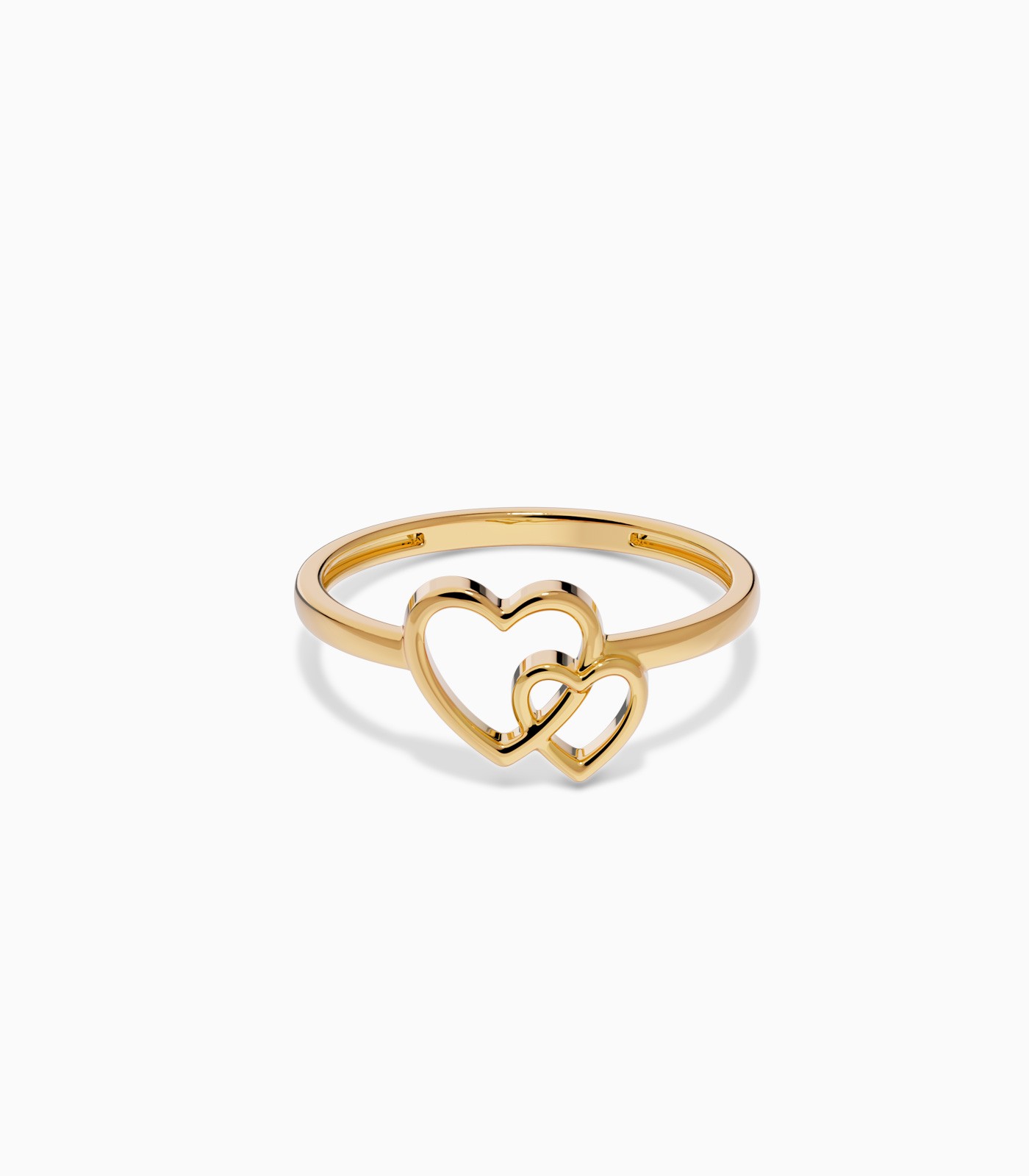 18k Gold Double Heart Ring | Varudai Jewelry